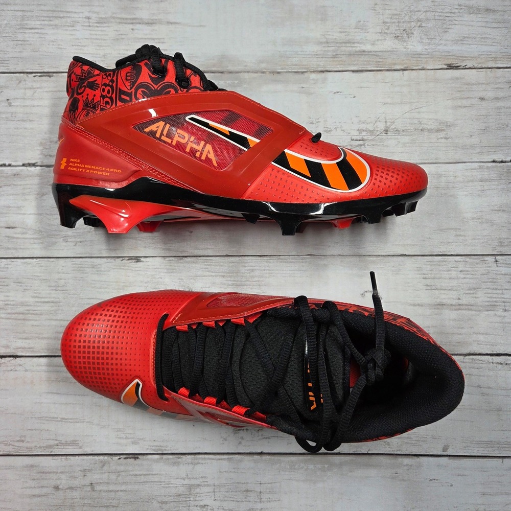 Sz 12 Men NIKE Alpha Menace 4 Pro NRG Picante Red Blk FQ3984 600 - New/NoLid